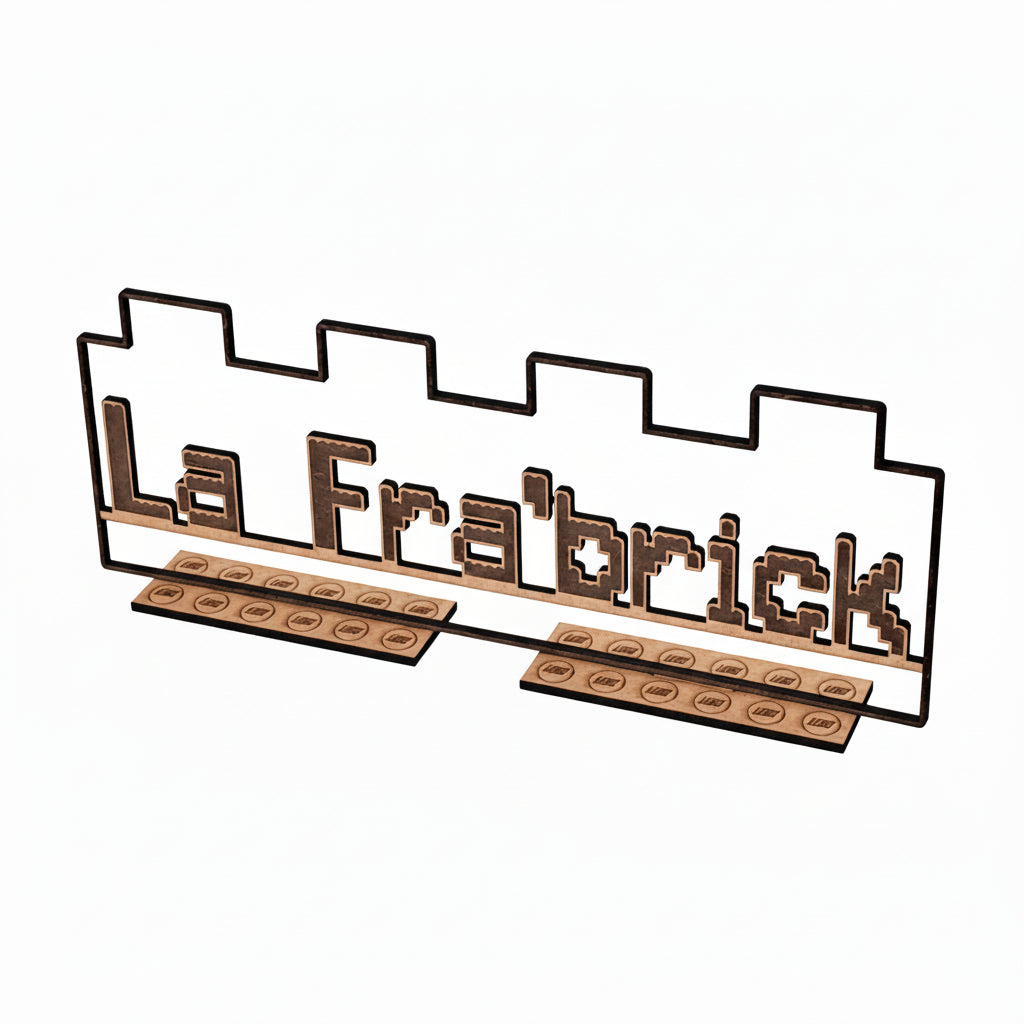 Bois - Brique 4 tenons avec texte intérieur