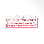 Plaque "Ne pas toucher" version brique 4 tenons