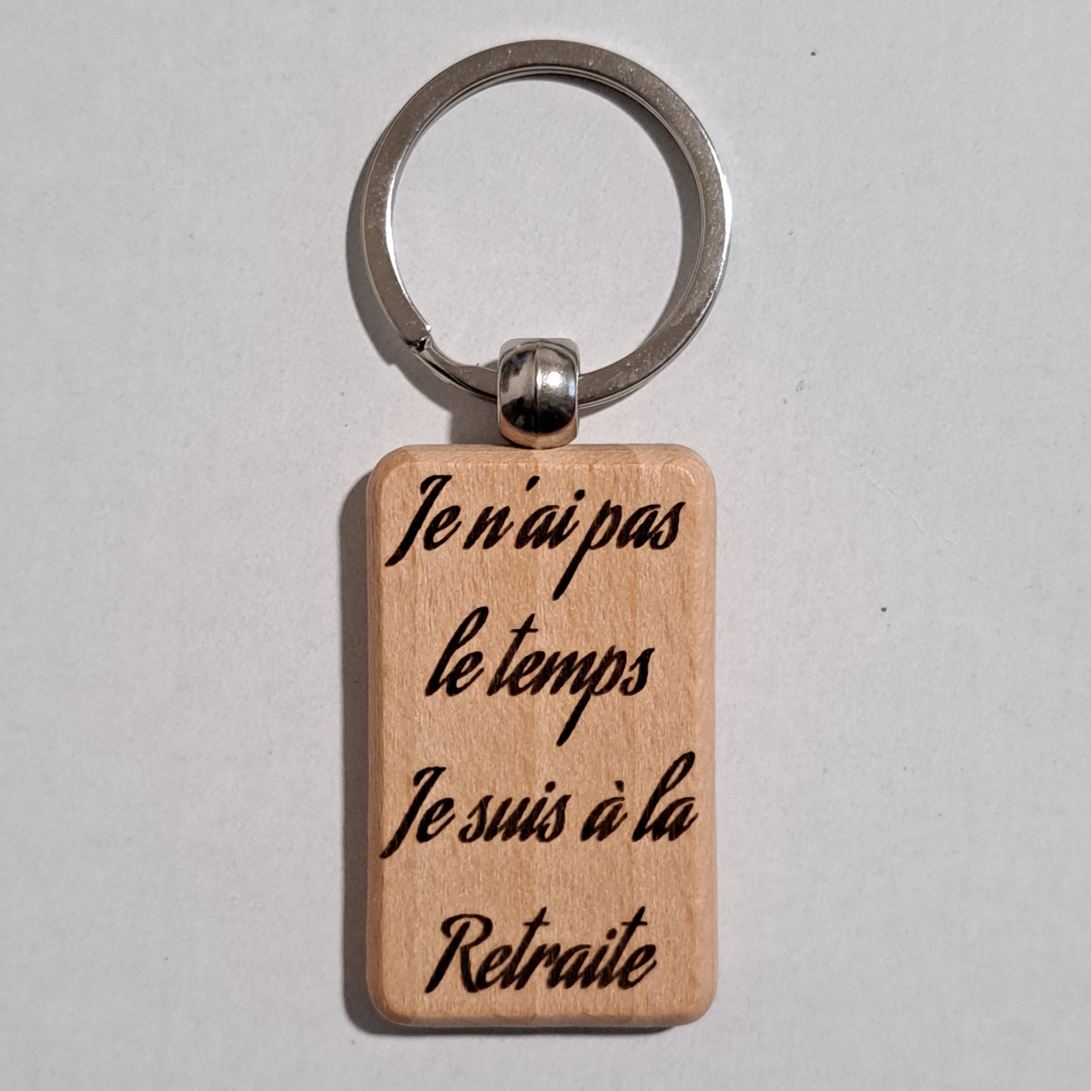 Porte-clé bois rectangle - Citation au choix