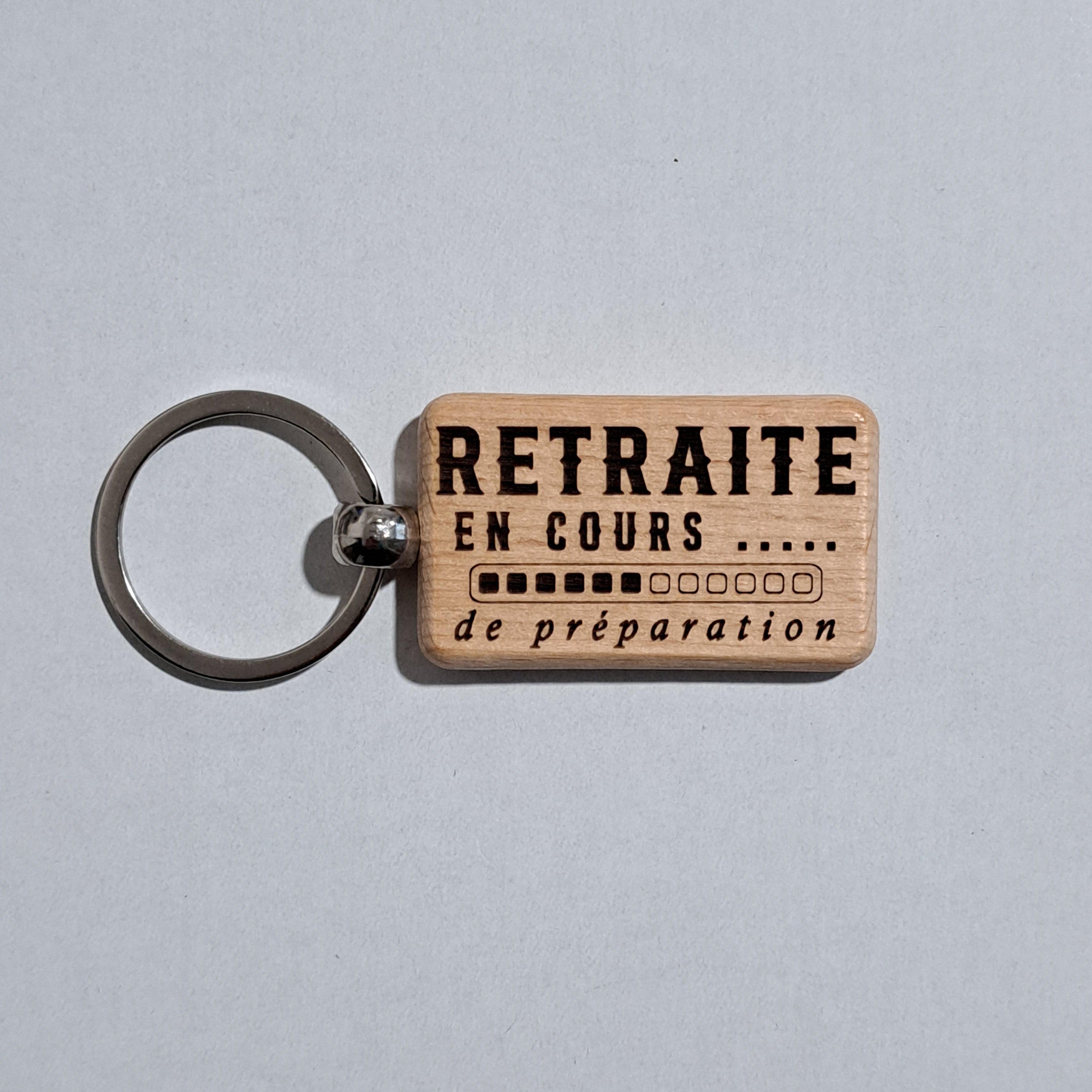 Porte-clé bois rectangle - Citation au choix