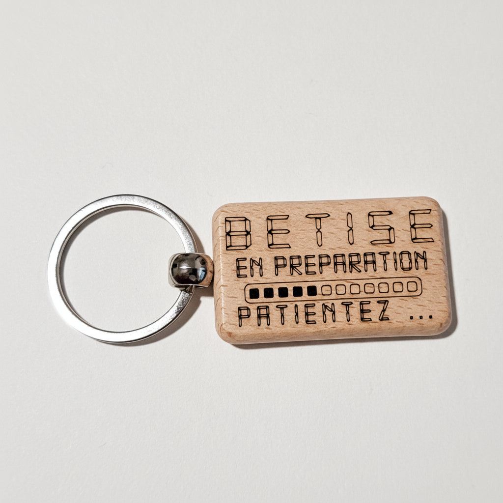 Porte-clé bois rectangle - Citation au choix