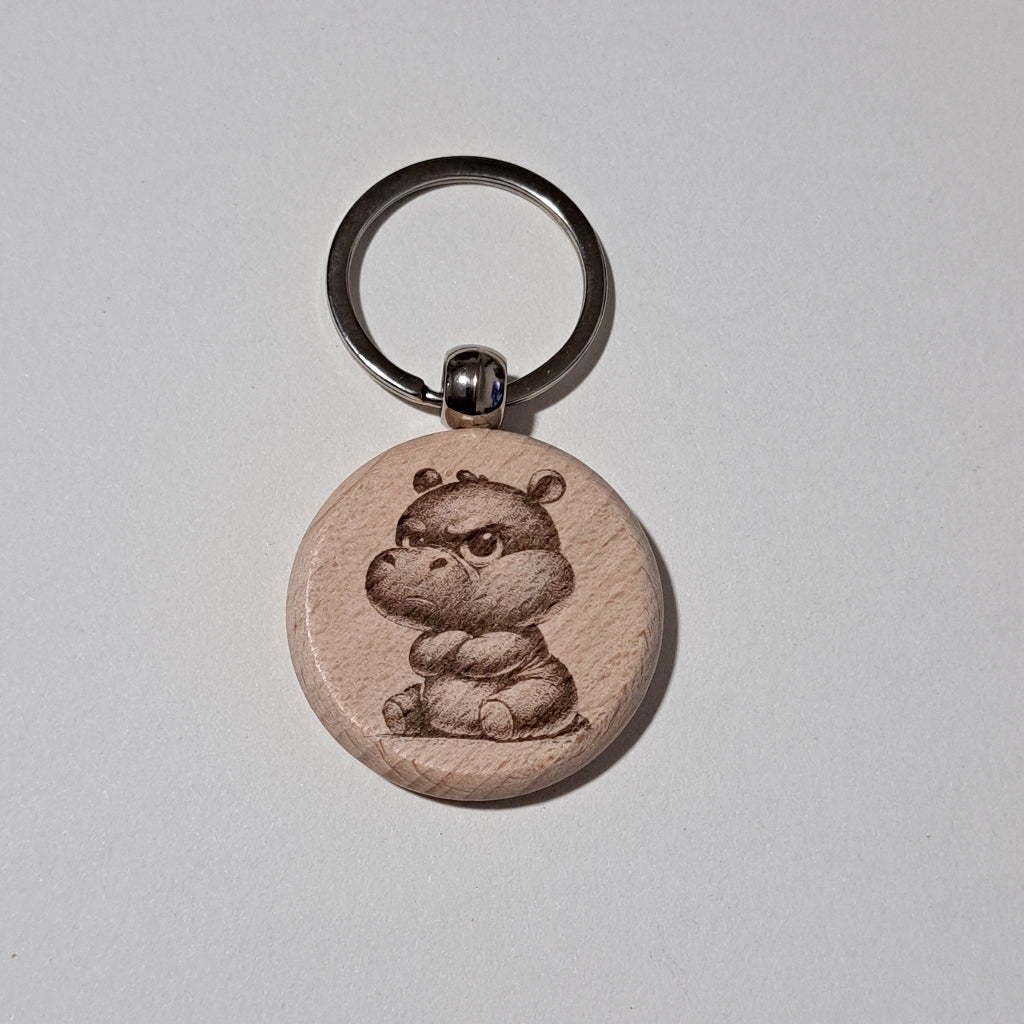 Porte-clé bois rond
