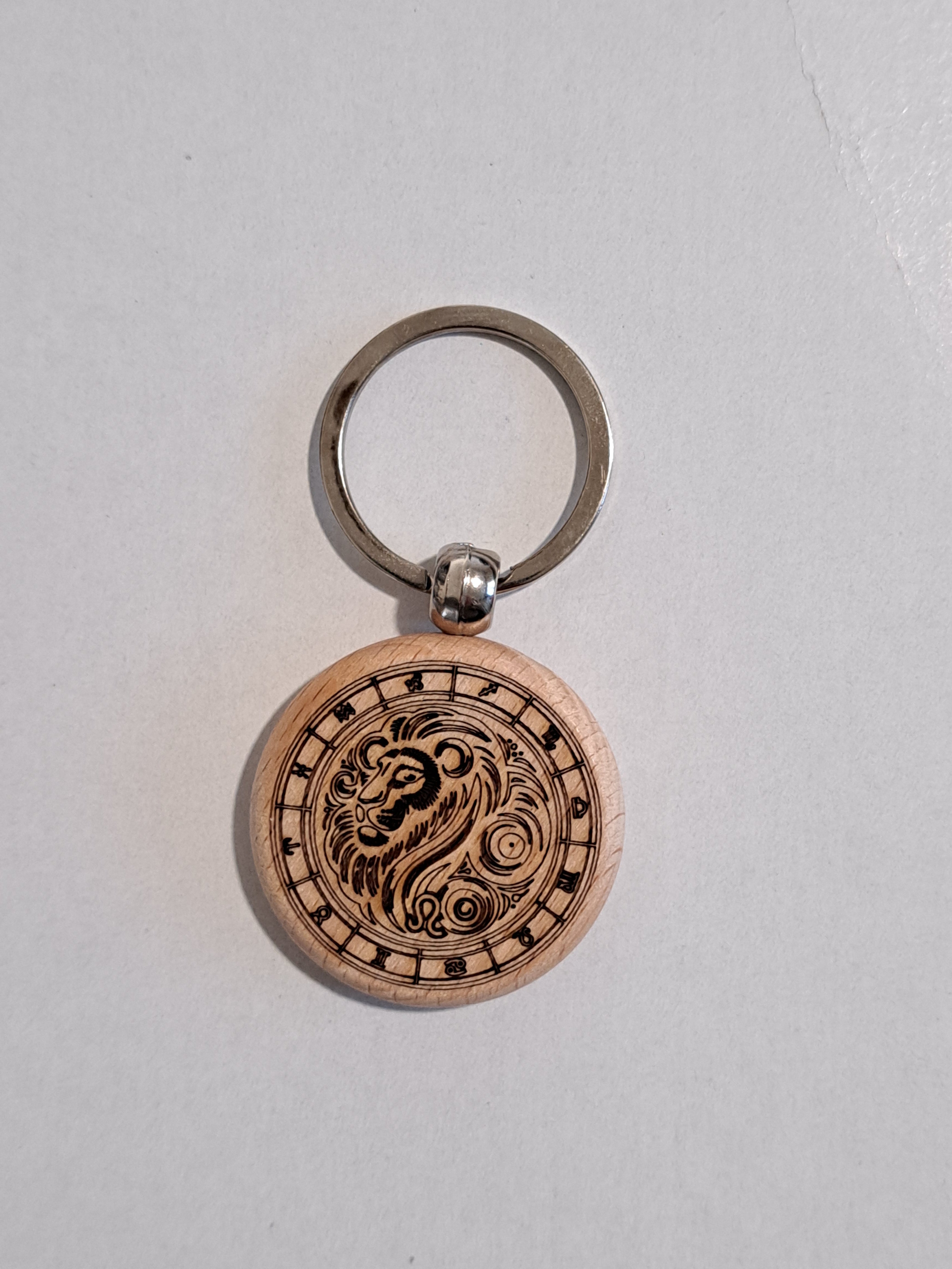 Porte-clé bois rond - Signe astrologique